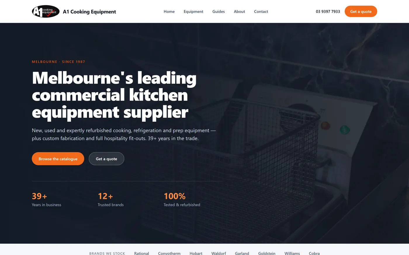 A1 Cooking Equipment website