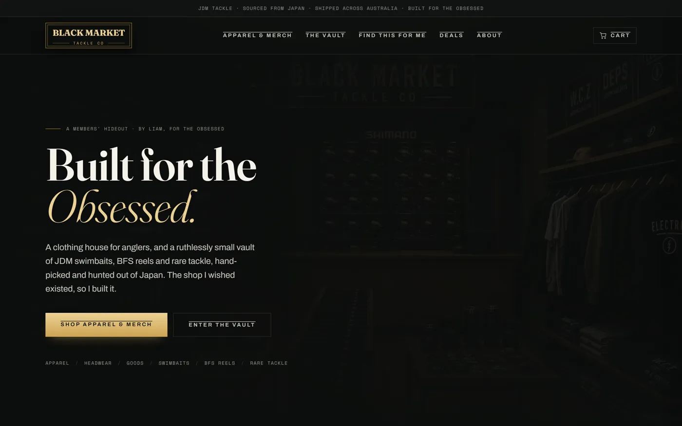Blackmarket Tackle website