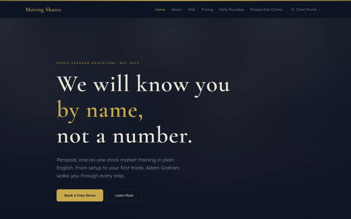 Moving Shares website